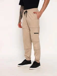 Hector Cuts Oversized Cargo Joggers - Beige